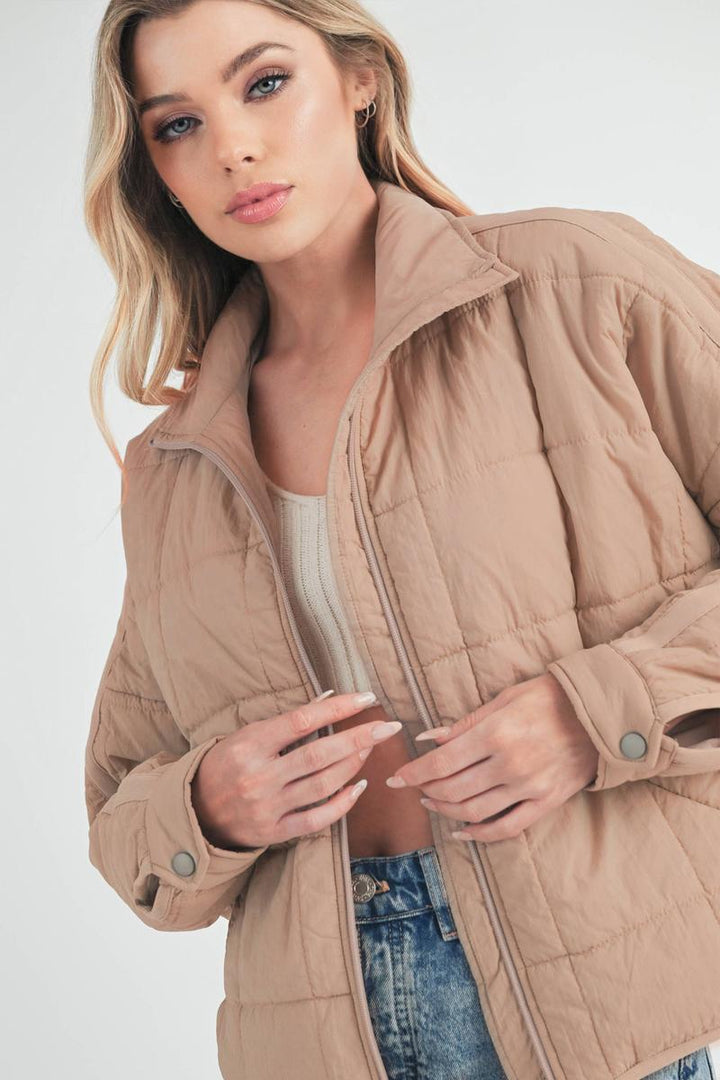 AEMI+CO - Bebe Puffer Jacket in Mauve Swoon