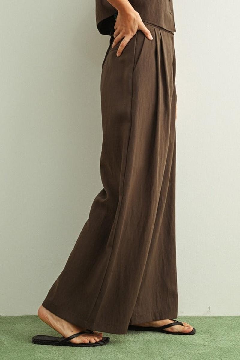 MIOU MUSE - Soft Rayon Trouser in Brown