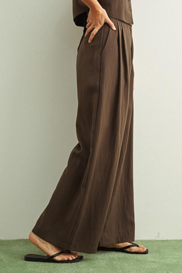 MIOU MUSE - Soft Rayon Trouser in Brown