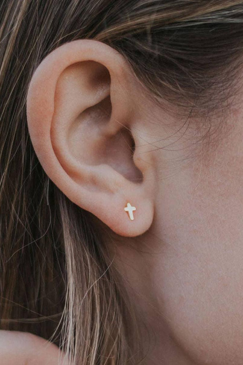 Mauve Jewelry Co. - Cross Studs in Gold Filled