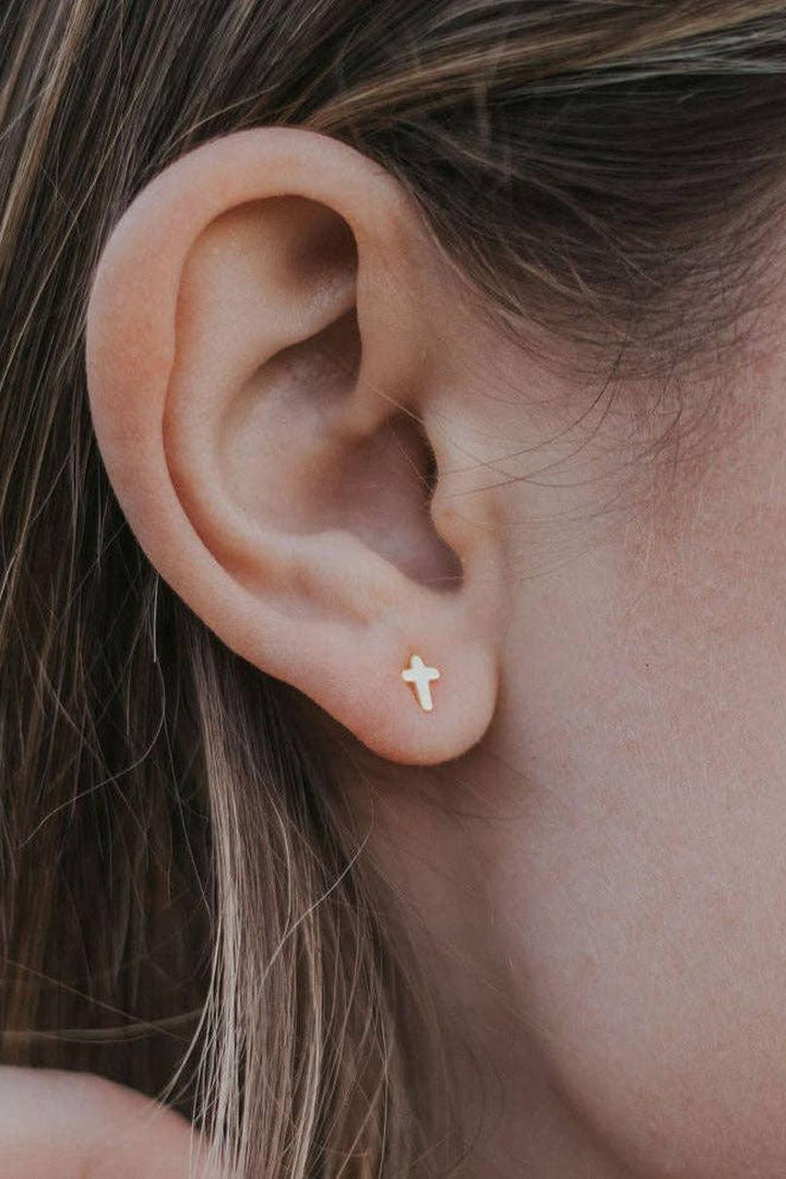 Mauve Jewelry Co. - Cross Studs in Gold Filled