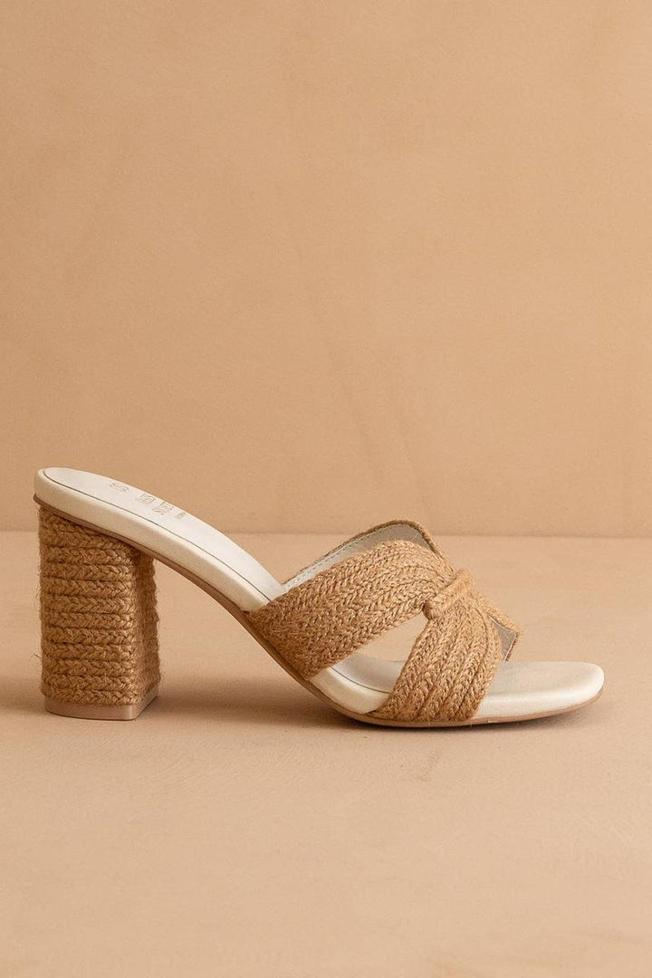 Oasis Society - The Santiag Raffia Summer Heel in Toffee