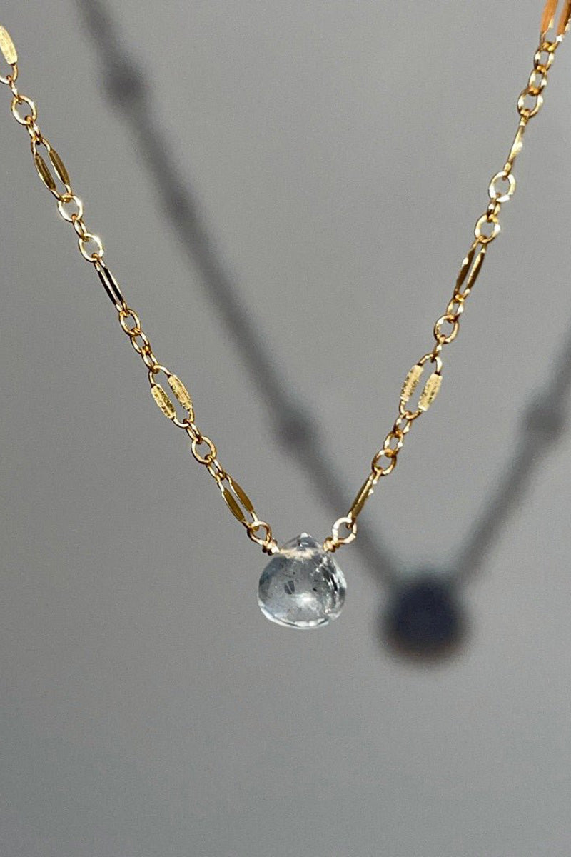 Tree Myriah - Aquamarine Lillie Necklace in Gold