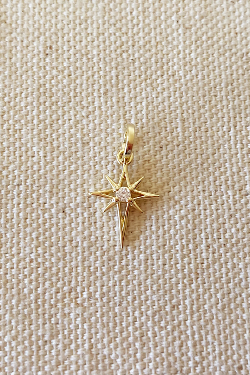 GoldFi - 18k Gold Filled Mini Starburst Pendant with Cubic Zirconia Stone