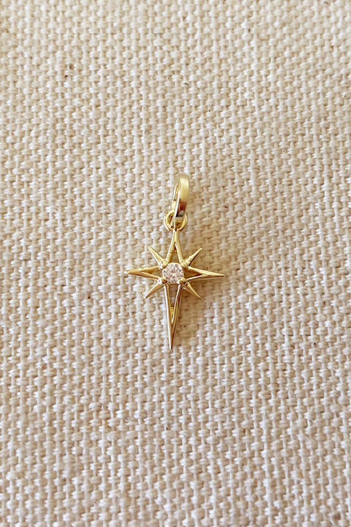 GoldFi - 18k Gold Filled Mini Starburst Pendant with Cubic Zirconia Stone