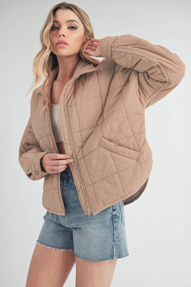AEMI+CO - Bebe Puffer Jacket in Mauve Swoon