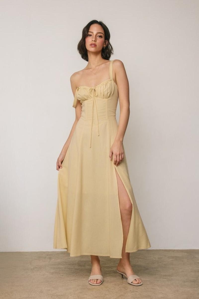 Dress Forum - Linen Sweetheart Dipped Waist Corset Dress