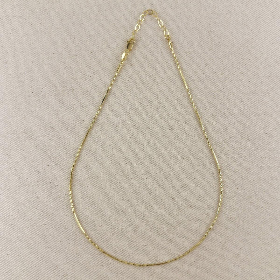 GoldFi - 18k Gold Filled Interspersed Twisted Box Chain 1.0mm Thickne