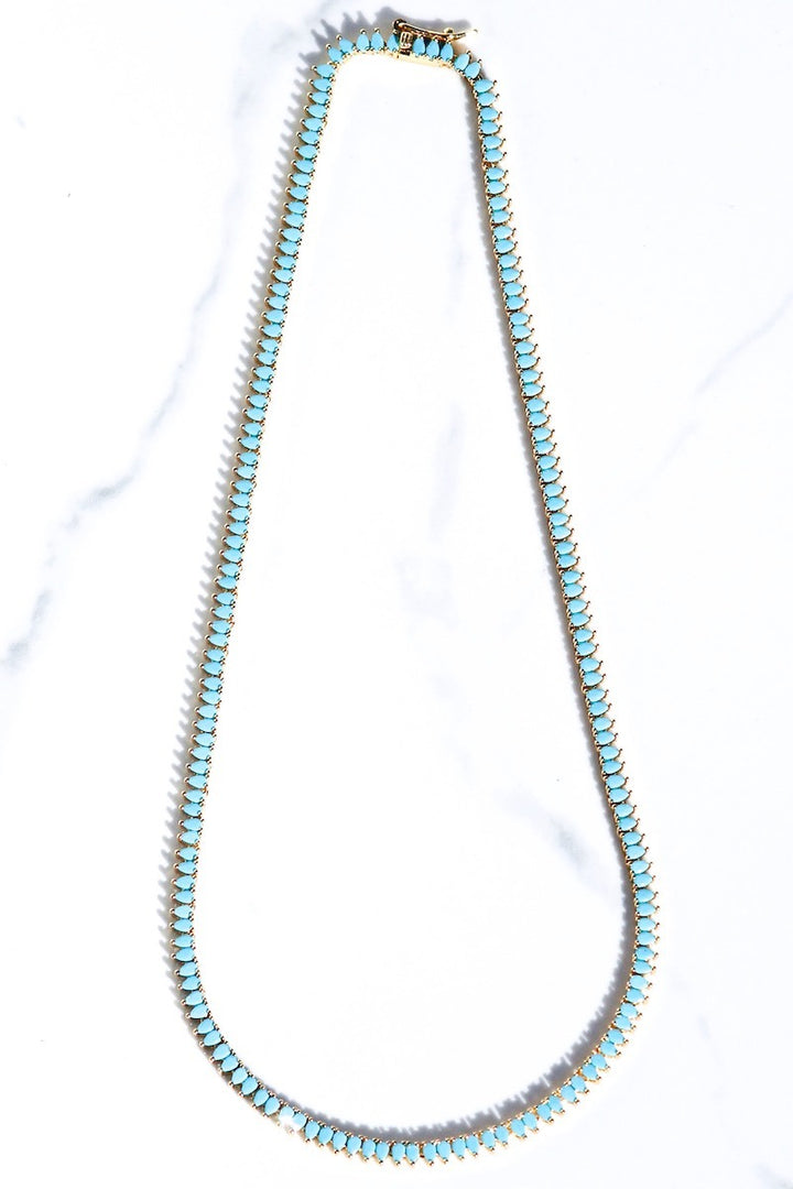Native Gem - Symphony Necklace with Turquoise in 14k Gold Vermeil