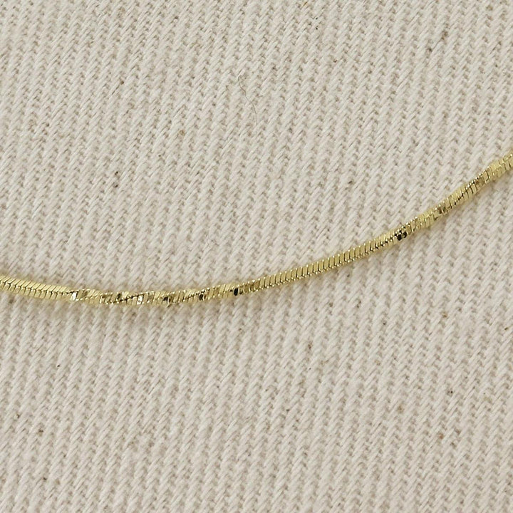 GoldFi - 18k Gold Filled Interspersed Twisted Box Chain 1.0mm Thickne