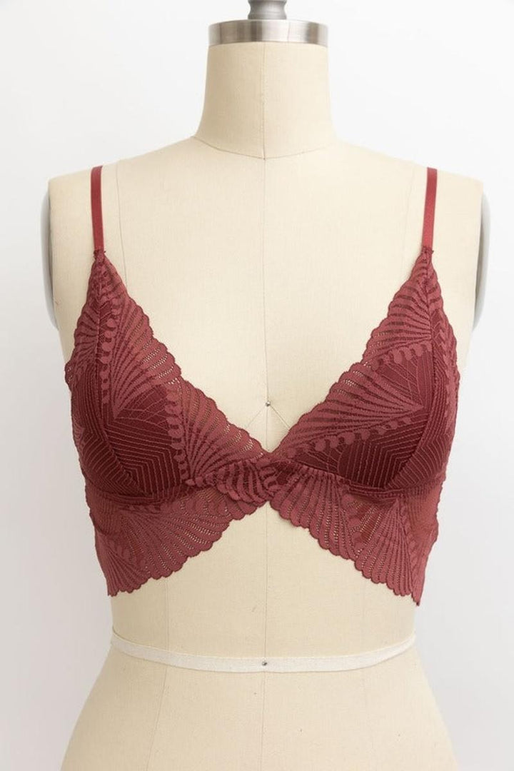 Leto Accessories - Butterfly Scallop Lace Bralette