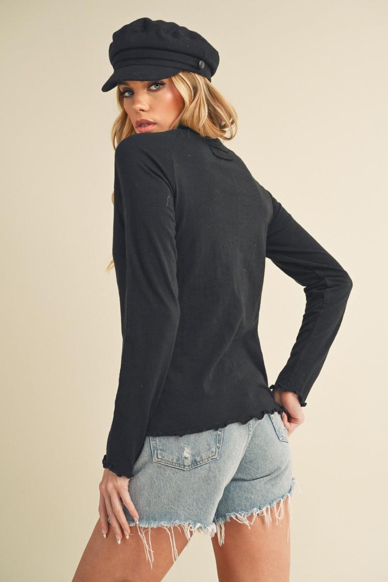 AEMI+CO - Gwen Baby Long Sleeve Tee in Black