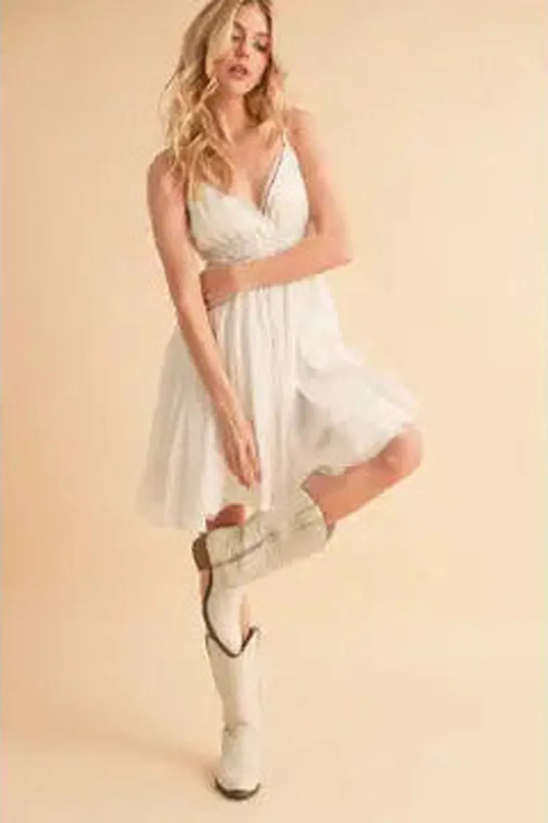 AEMI+CO - Natilee Slip Dress in White