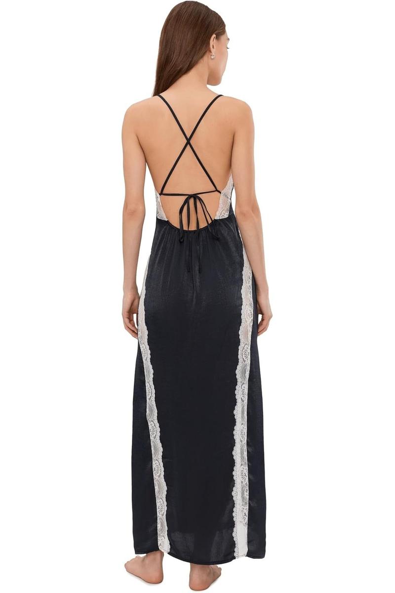 Free People - Some Kind Of Love Maxi Slip in Black Combo