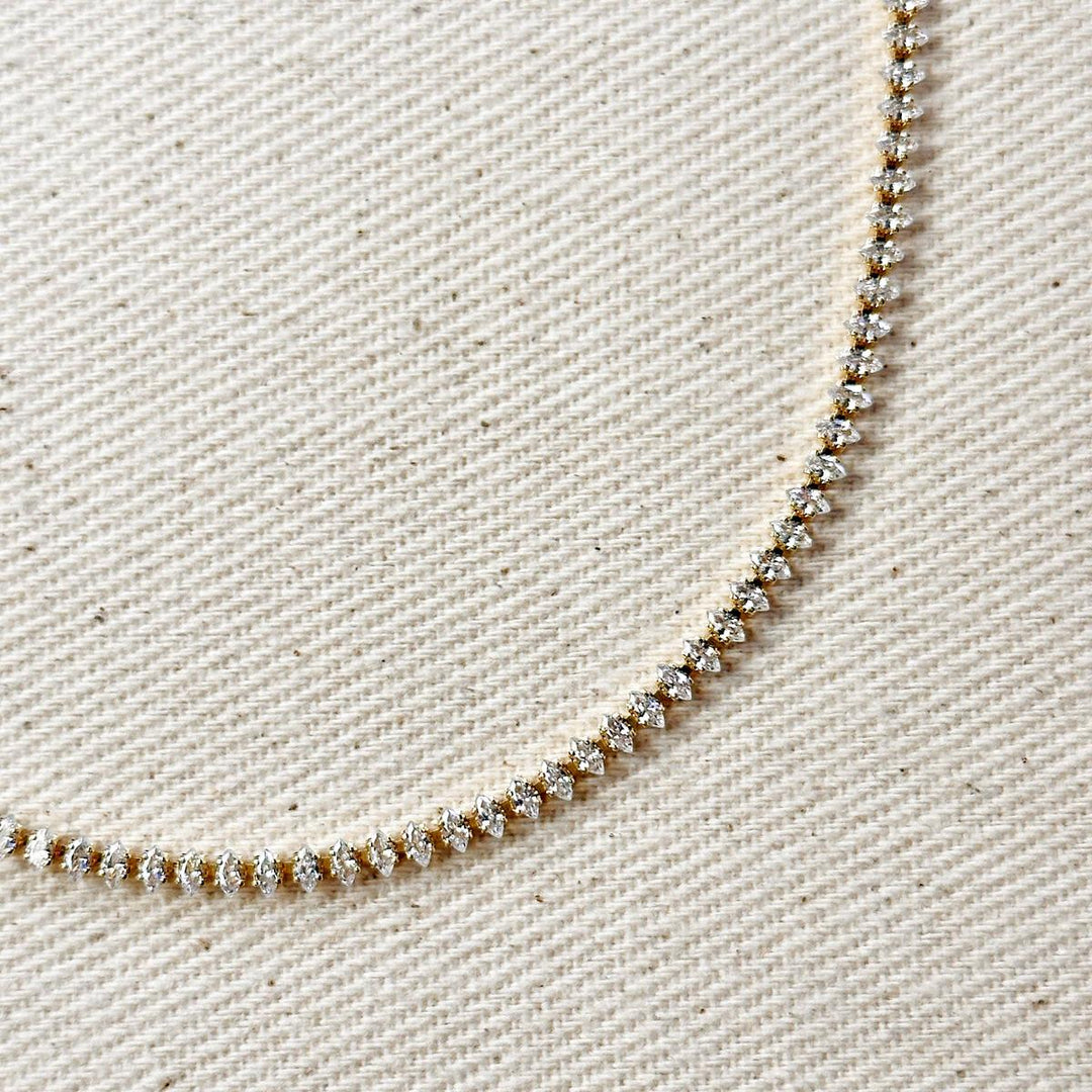 GoldFi - 18k Gold Filled Marquise Tennis Necklace