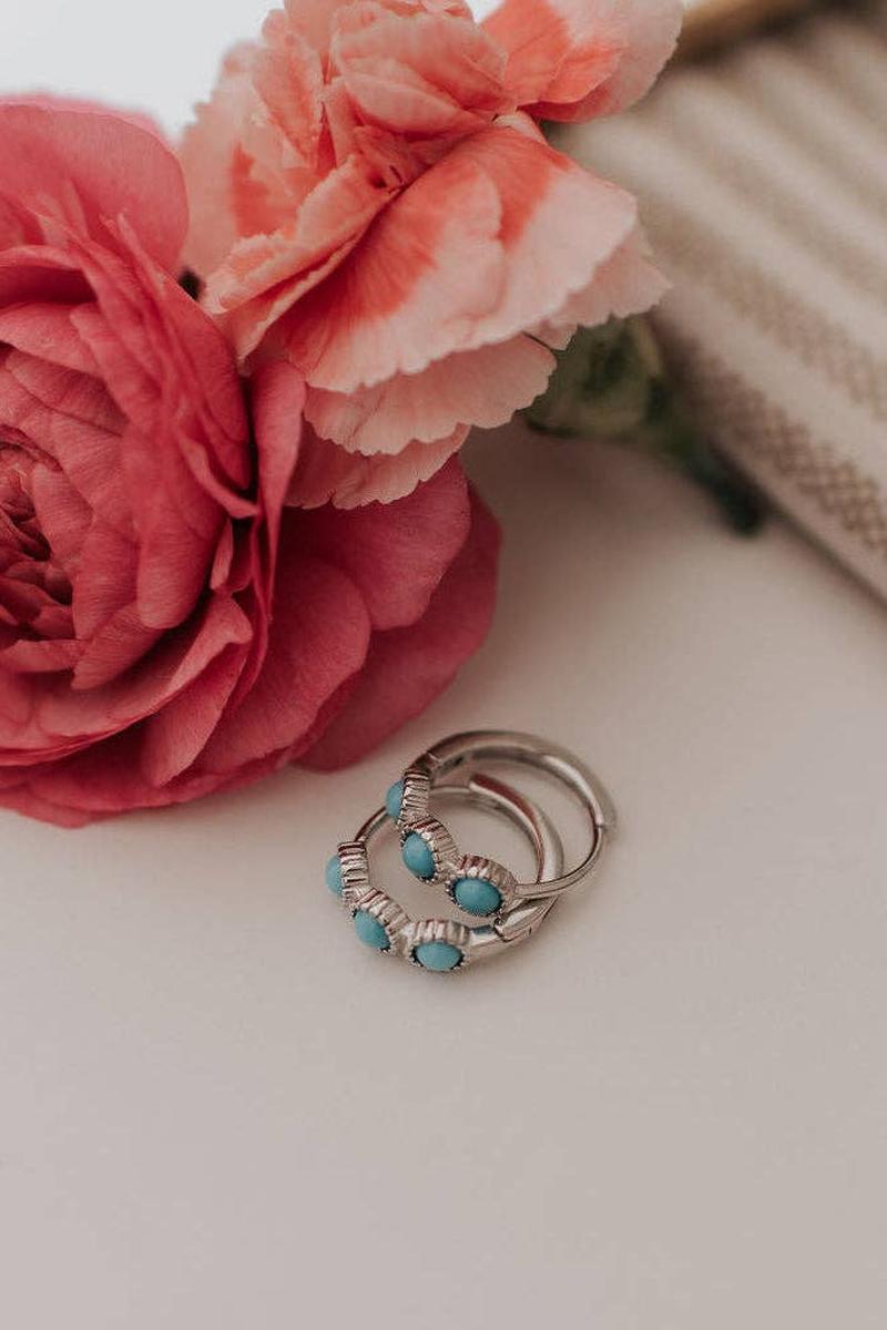 Mauve Jewelry Co. - Lainey Turquoise Hoops