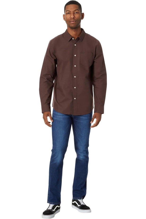 Volcom - Veeco Oxford Long Sleeve Shirt in Pumice