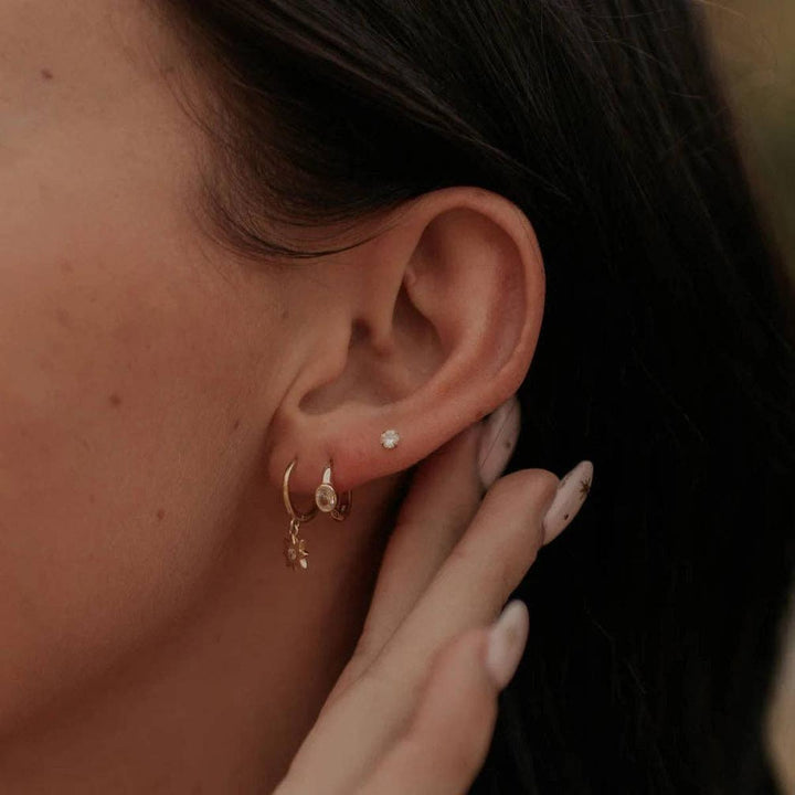 Mauve Jewelry Co. - Aspen Diamond Hoops in Gold Vermeil