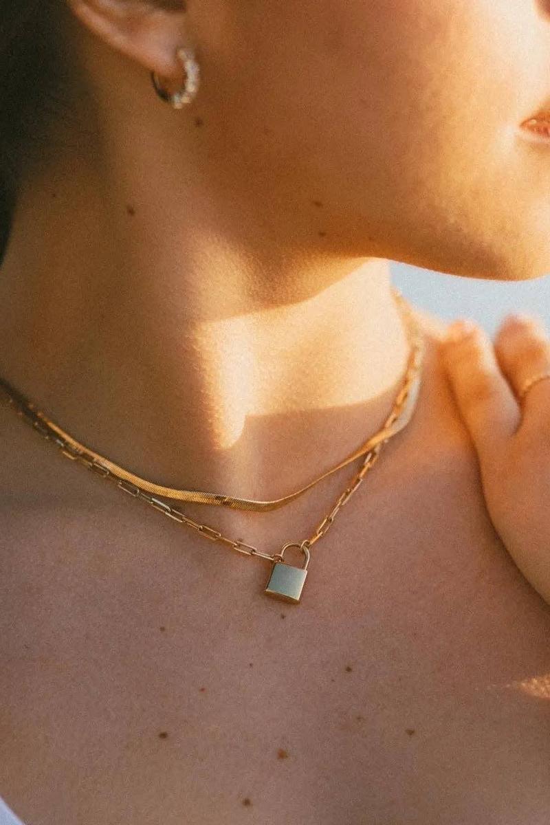 Mauve Jewelry Co. - Newport Gold Filled Lock Necklace