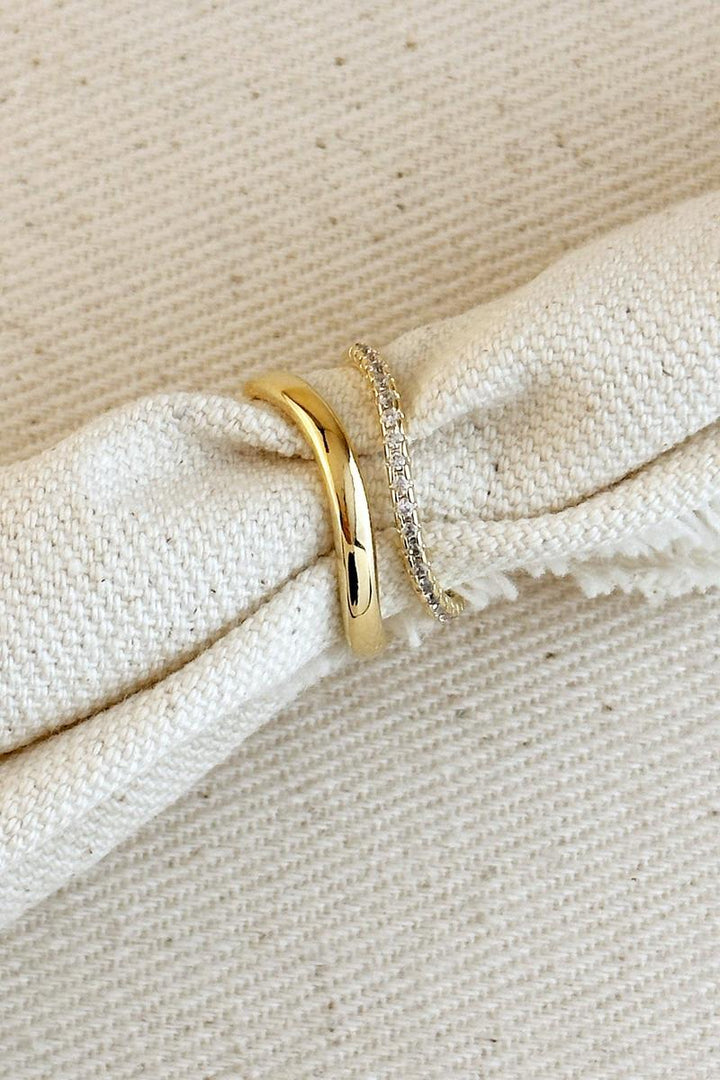 GoldFi - 18k Gold Filled Stackable Wave Ring - Size 5.5