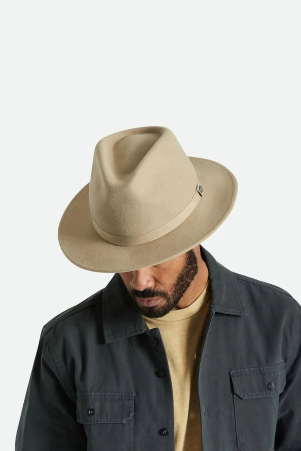 Brixton - Messer Packable Fedora in Oatmeal