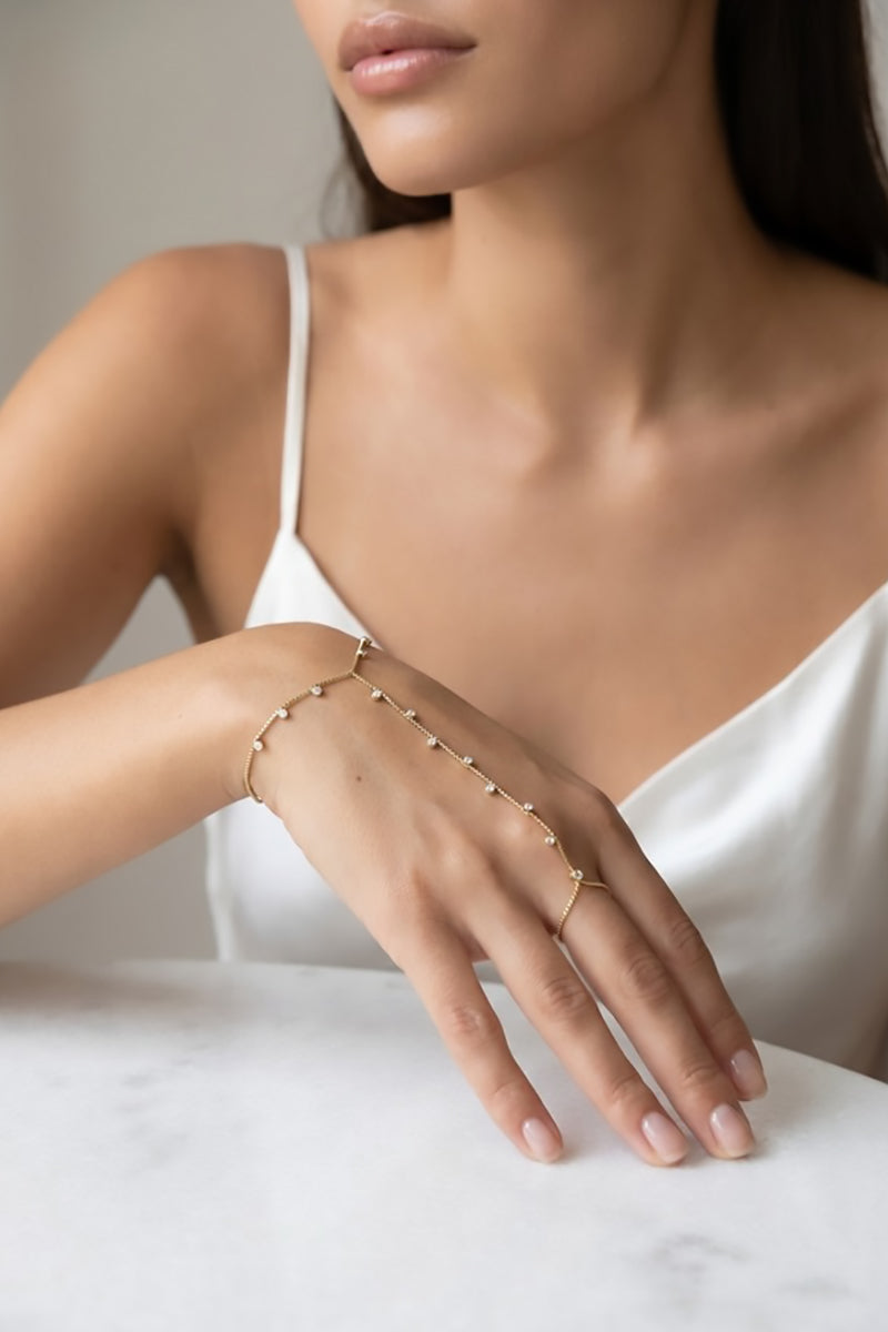 GoldFi - 18k Gold Filled Sparkling Cubic Zirconium Hand Chain