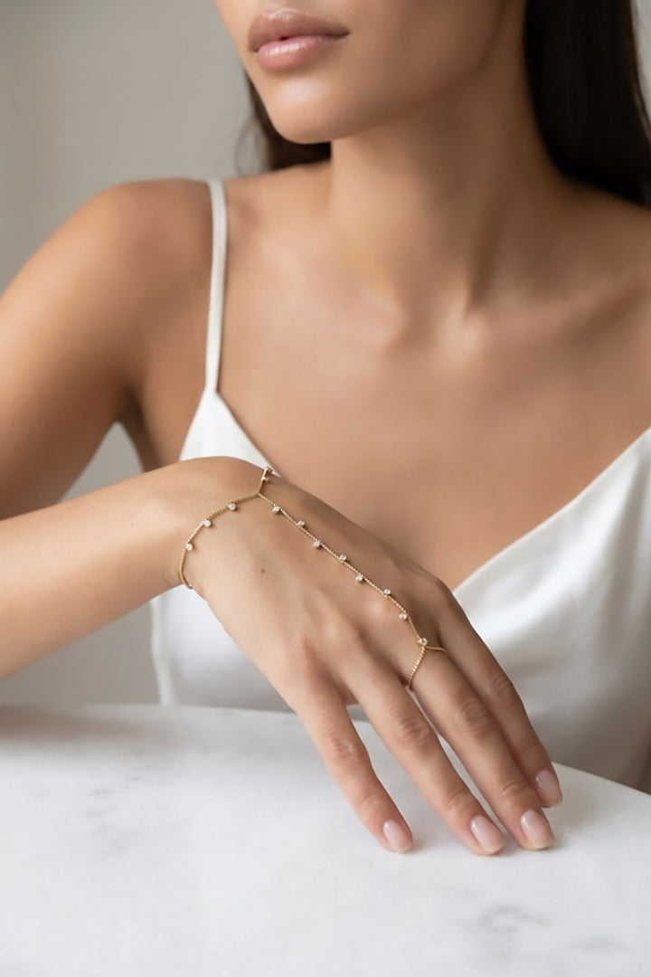 GoldFi - 18k Gold Filled Sparkling Cubic Zirconium Hand Chain