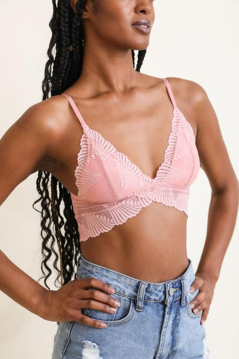 Leto Accessories - Butterfly Scallop Lace Bralette