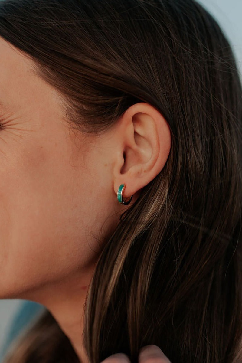 Mauve Jewelry Co. - Arizona Turquoise Hoops in Gold Vermeil