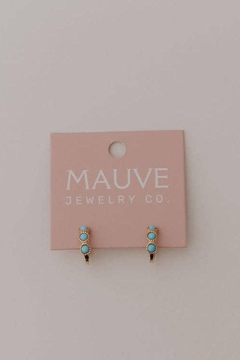 Mauve Jewelry Co. - Lainey Turquoise Hoops