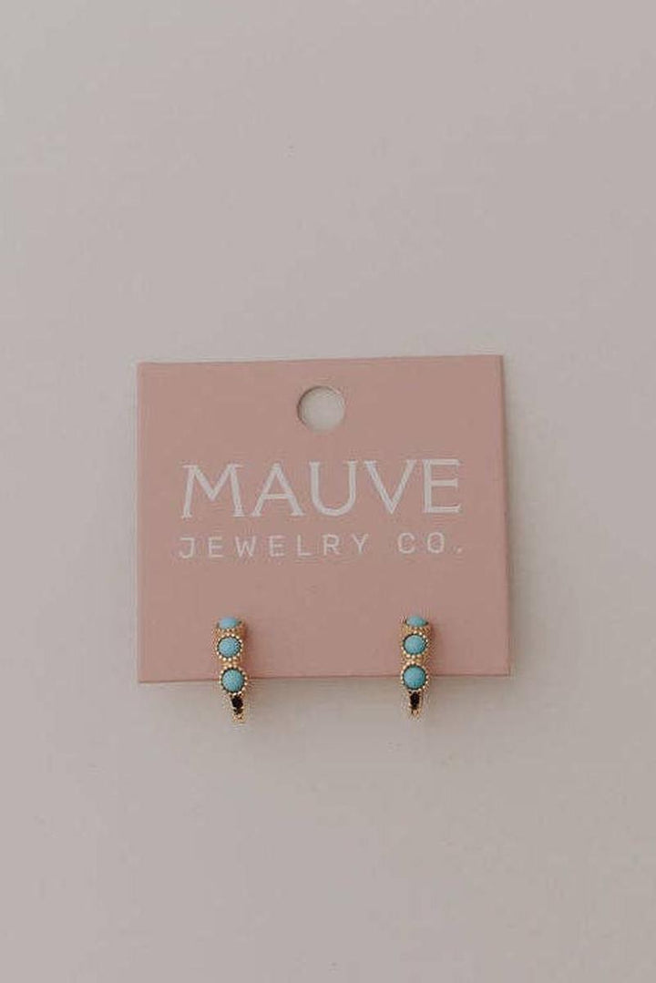Mauve Jewelry Co. - Lainey Turquoise Hoops