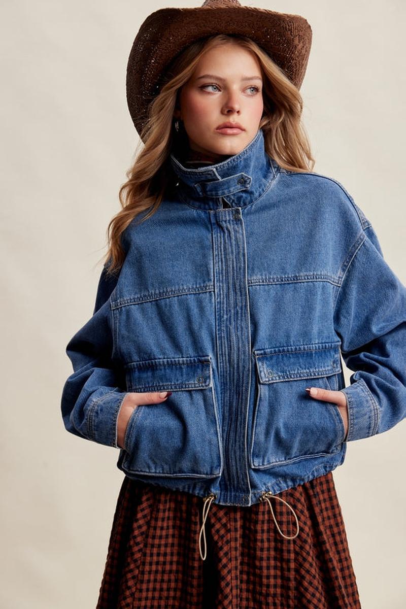 Listicle - Oversized Utility Denim Jacket