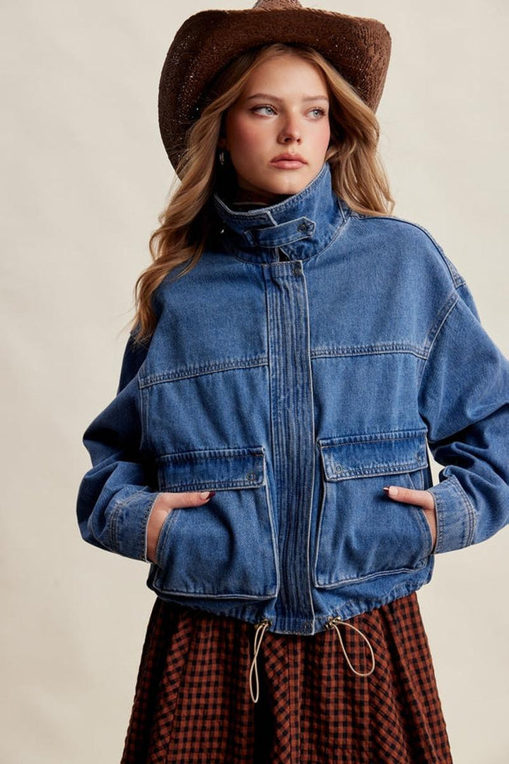 Listicle - Oversized Utility Denim Jacket