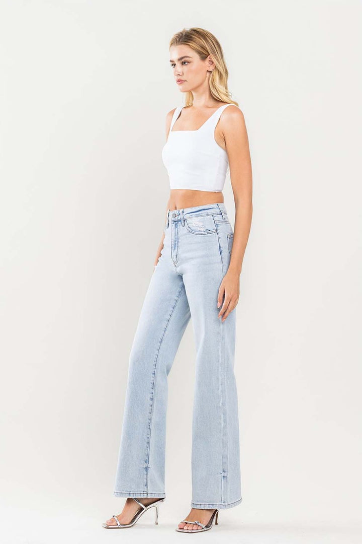 VERVET by Flying Monkey - Cogenial Wash - 90's Vintage Super High Rise Flare Jeans