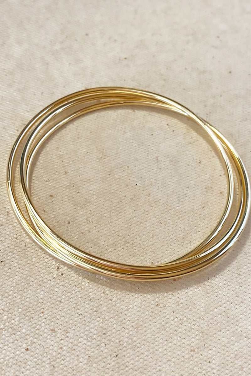 GoldFi - Triple Bangle Bracelet in Gold - 67mm
