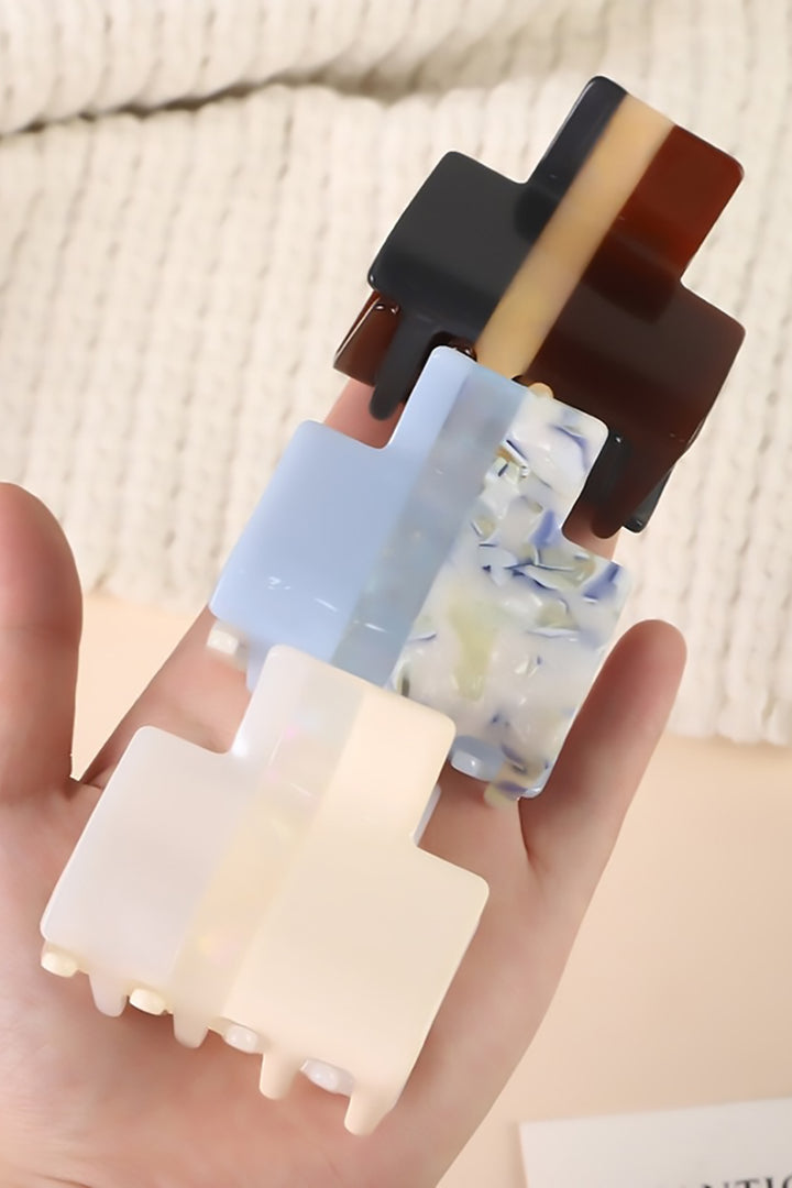 SoapElenGlen - Acetate Square Stripe Hair Claw Clip