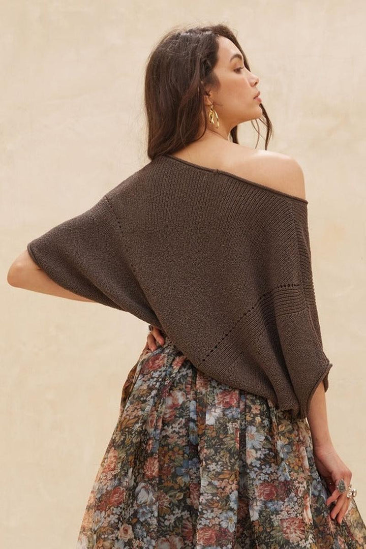 Promesa USA - Short-Sleeve Pointelle Ribbed Knit Sweater