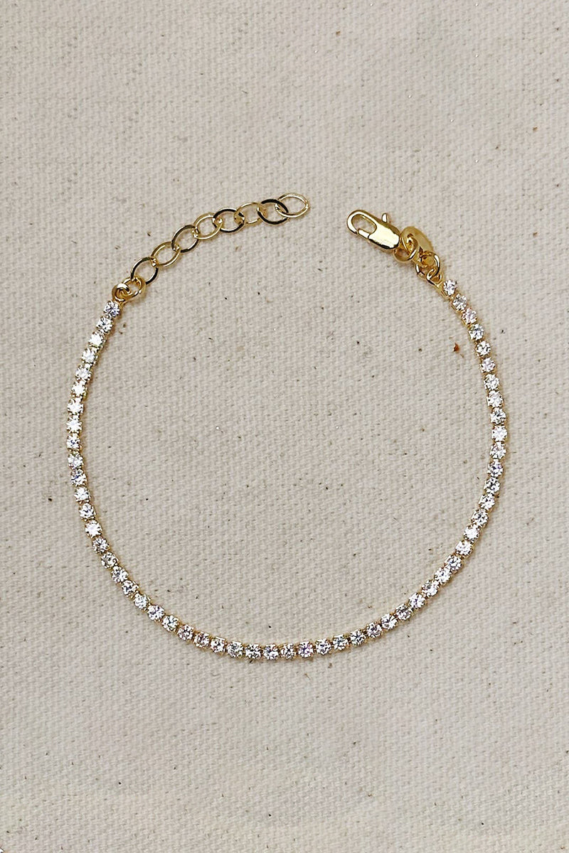 GoldFi - 18k Gold Filled 2mm Cubic Zirconium Tennis Bracelet
