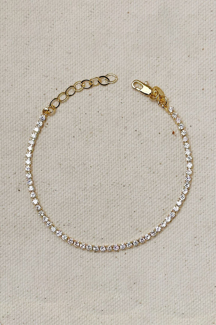 GoldFi - 18k Gold Filled 2mm Cubic Zirconium Tennis Bracelet