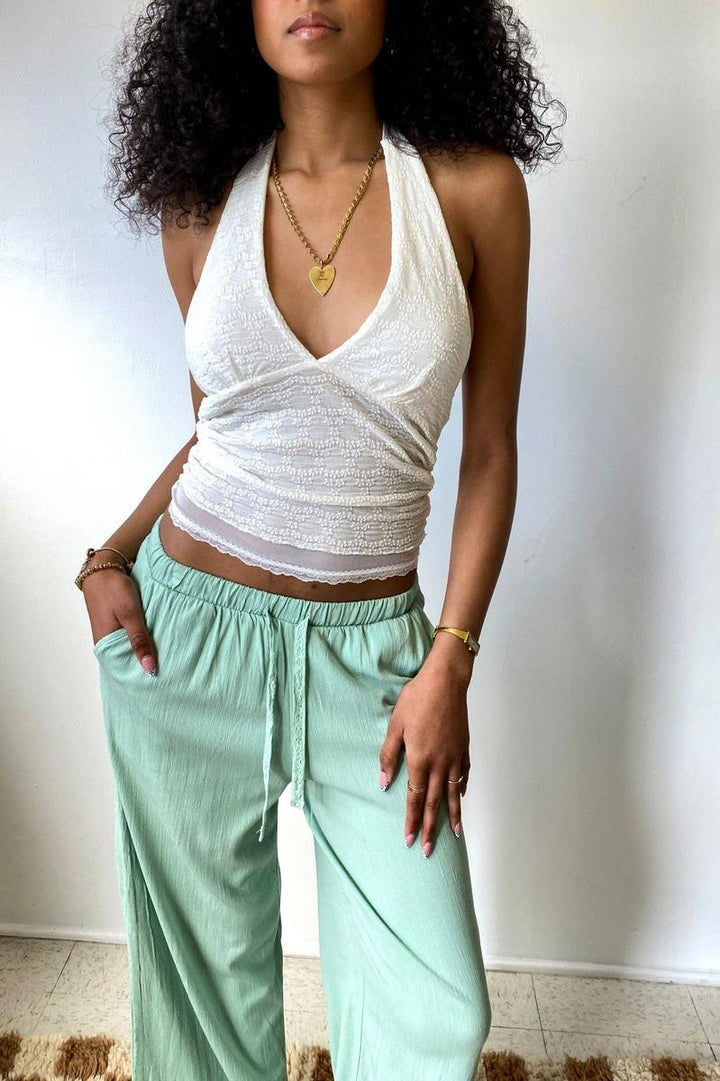 Nectar Clothing - Lace Halter Top in White