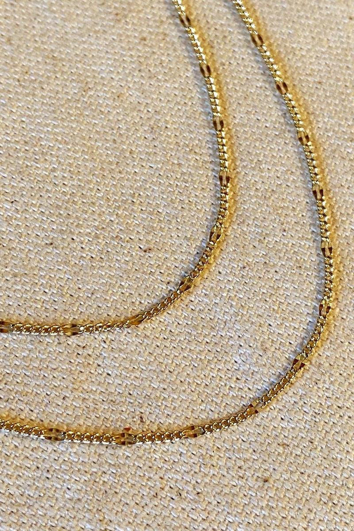 GoldFi - 18k Gold Filled Beaten Figaro Chain