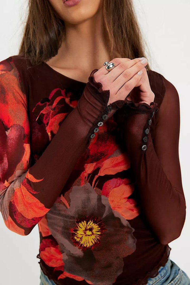 Free People - Lilly Printed Long Sleeve Top