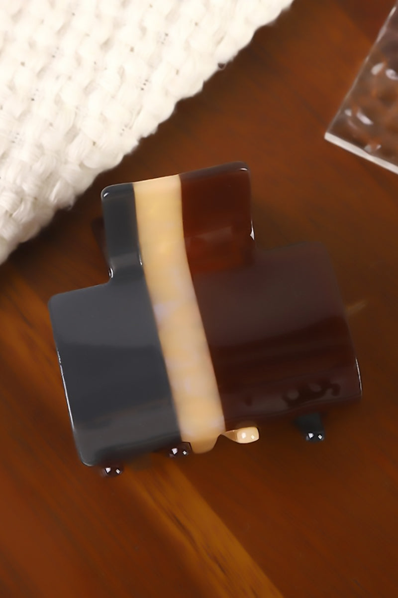 SoapElenGlen - Acetate Square Stripe Hair Claw Clip