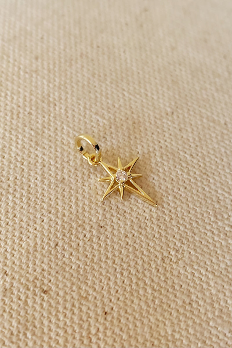 GoldFi - 18k Gold Filled Mini Starburst Pendant with Cubic Zirconia Stone