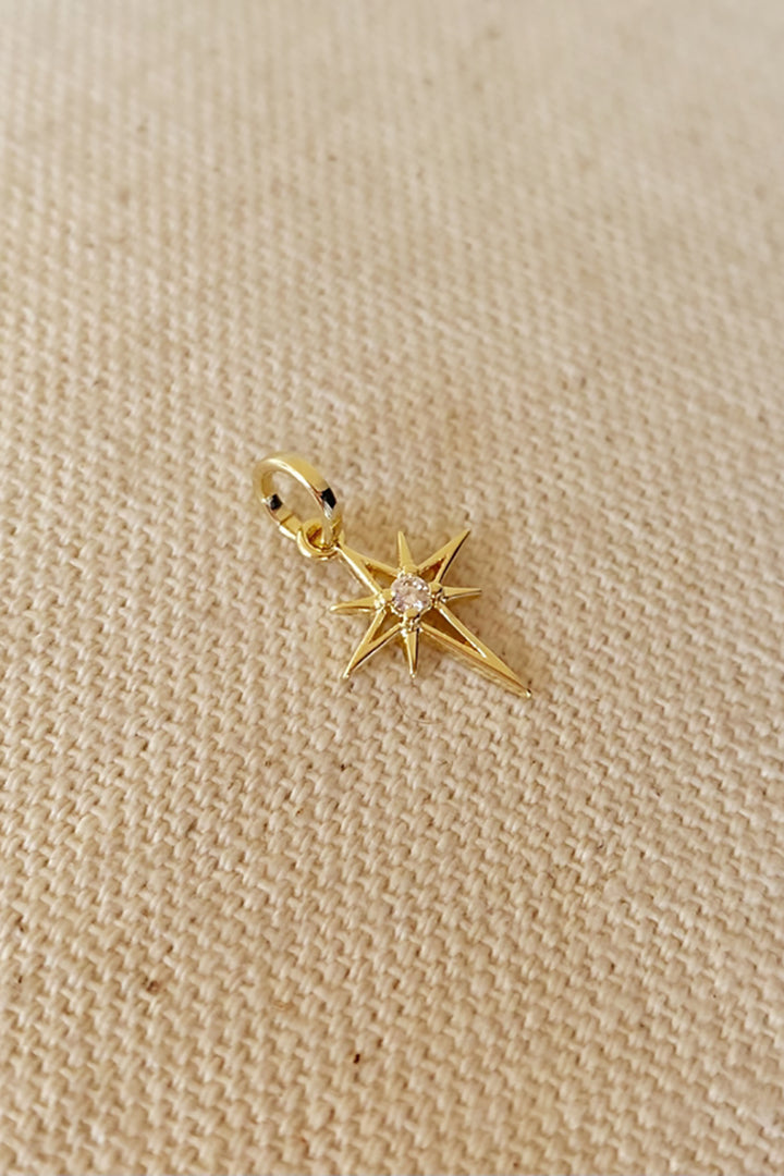 GoldFi - 18k Gold Filled Mini Starburst Pendant with Cubic Zirconia Stone