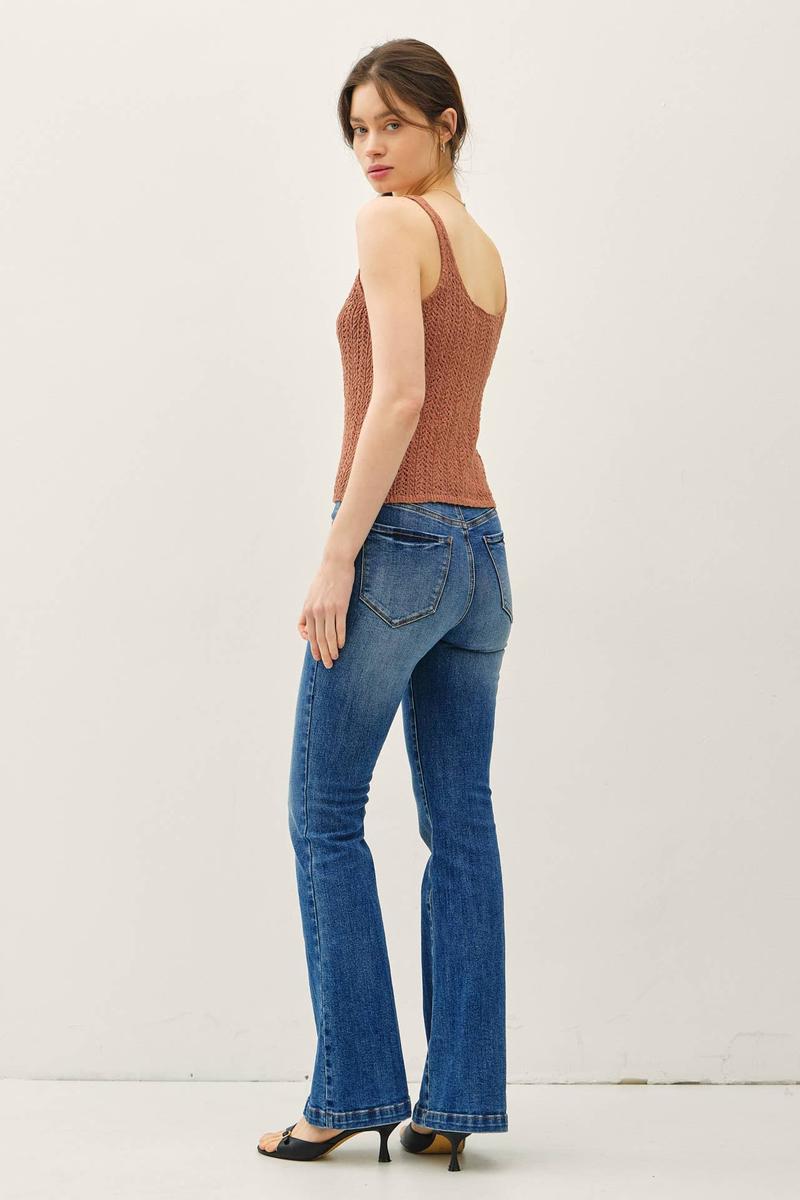 Be Cool - Crochet Knit Tank Top in Terracotta