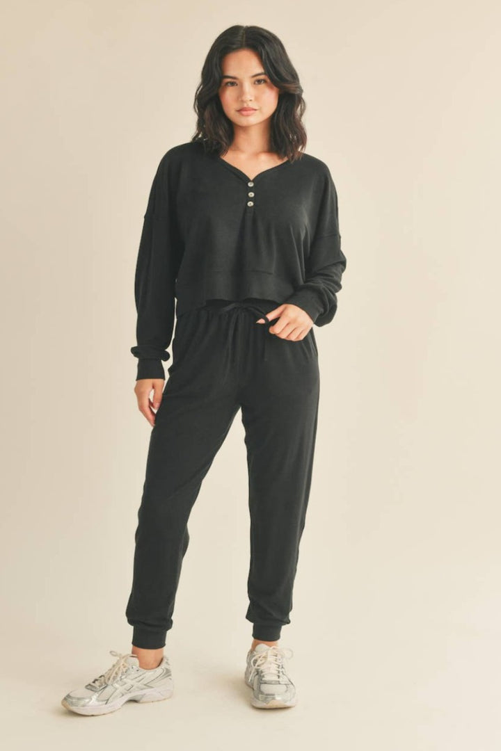 Kimberly C - Soft Touch Relaxed Jogger in Black