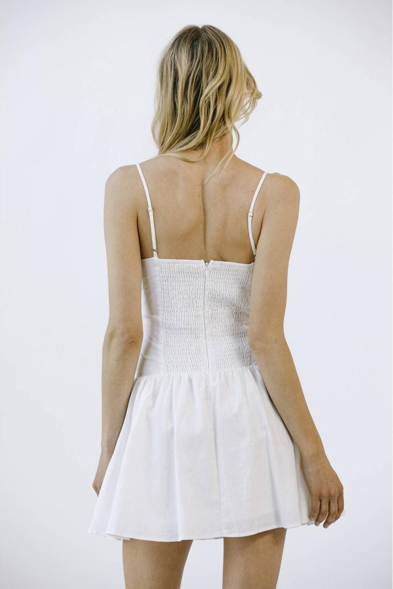 STORIA - Monochromatic Ballet A Line Mini Dress in Ivory
