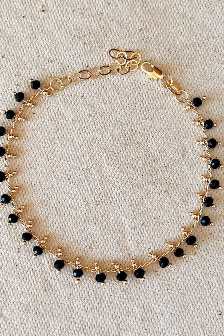 GoldFi - 18k Gold Filled Black Beaded Bracelet