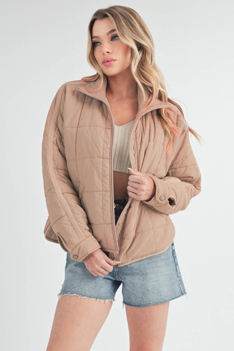 AEMI+CO - Bebe Puffer Jacket in Mauve Swoon